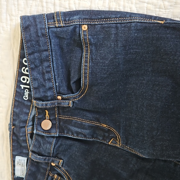 GAP 1969 ALWAYS SKINNY WOMENS JEANS SIZE 26 S DARK BLUE DENIM PRE-OWNED - Picture 9 of 17
